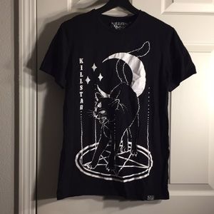 Killstar black cat tee shirt. Size small. Mint.